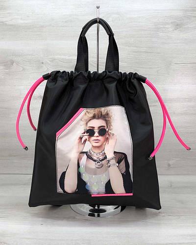 Женская сумка-рюкзак Welassie Berry на одно отделение из нейлона Черный (1780855518)
