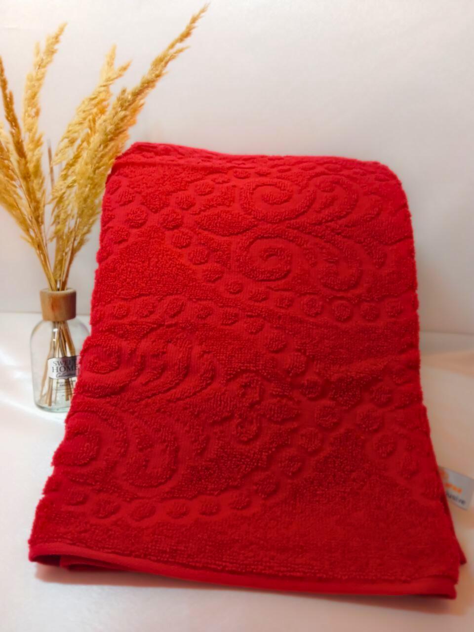 Рушник жакардовий Cotton Area 70х140 см Червоний (12637) - фото 3