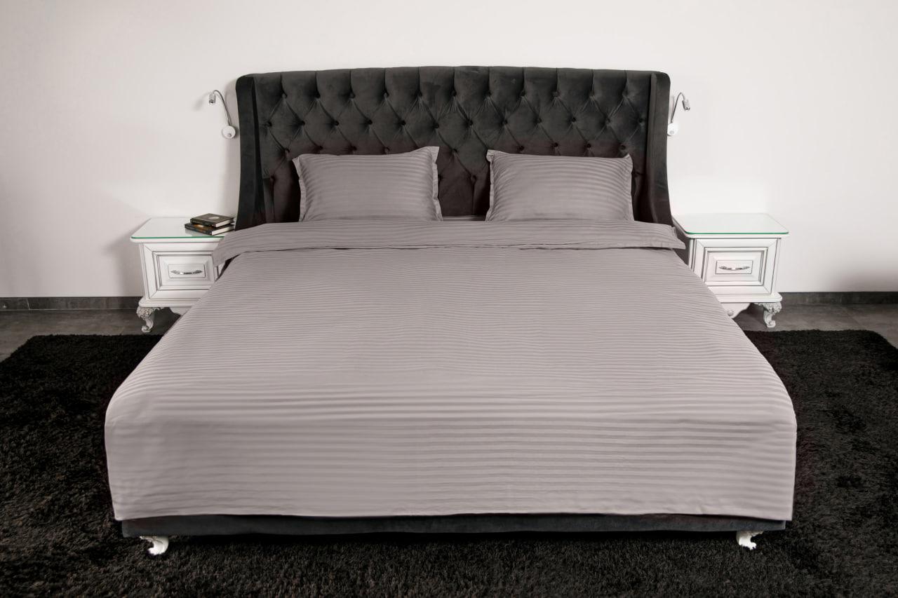 Комплект постельного белья страйп-сатин двуспальный евро 100% хлопок Мокко (15412071)