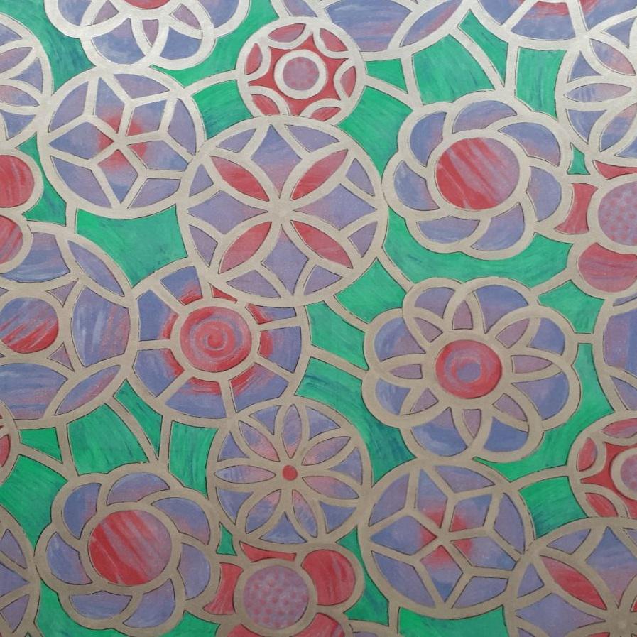 Самоклейка плівка вітражна d-c-fix 200-5459 0,9x15 м Мозаїчні квіти (31033004)