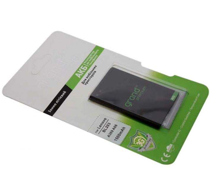 Аккумулятор Grand Premium для Lenovo BL203/BL214 A369/A66 1500 mAh (000020993) Аккумулятор Grand Premium для Lenovo BL203/BL214 A369/A66 1500 mAh (000020993)