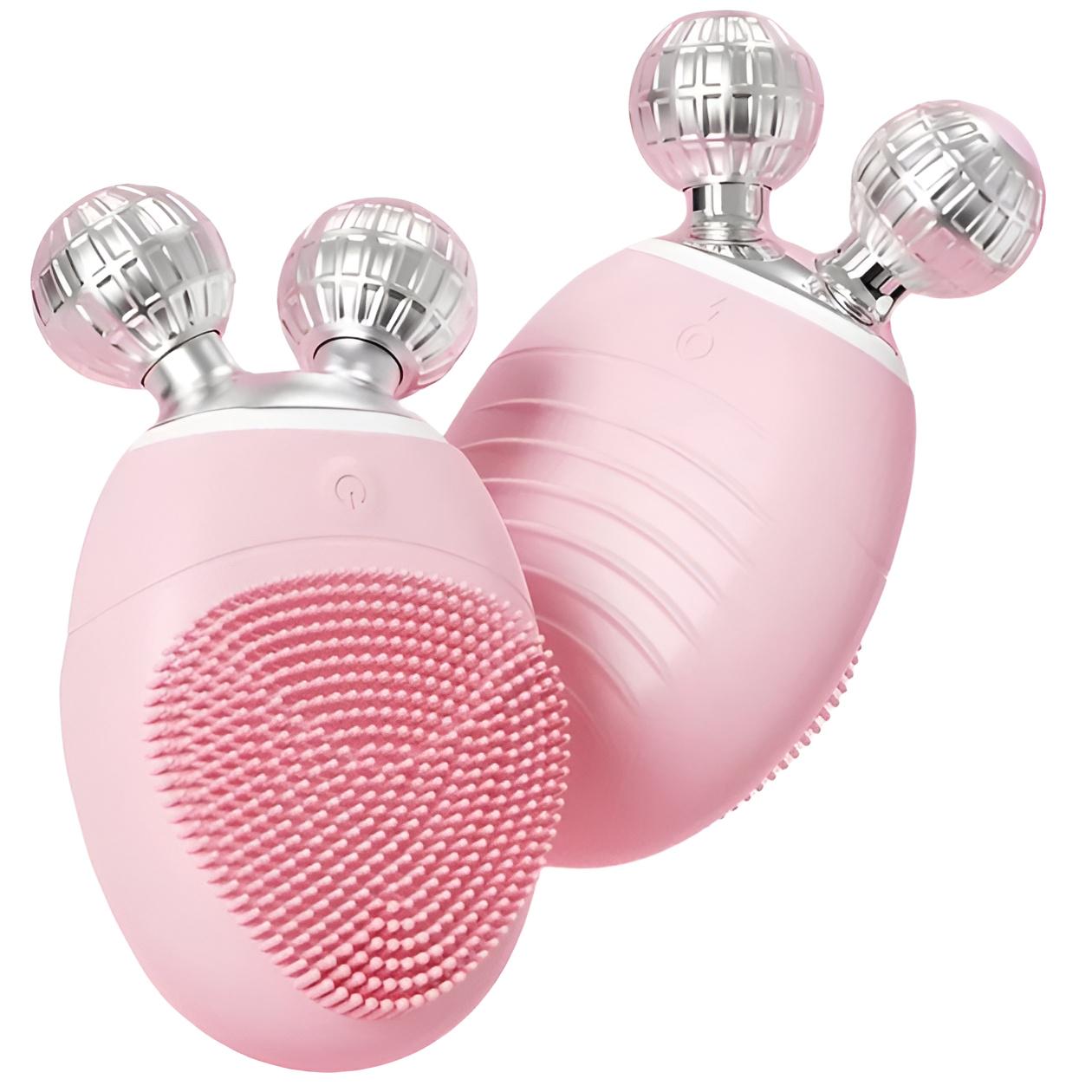 Щітка масажер для обличчя для обличчя та шиї ультразвукова Pink - фото 7