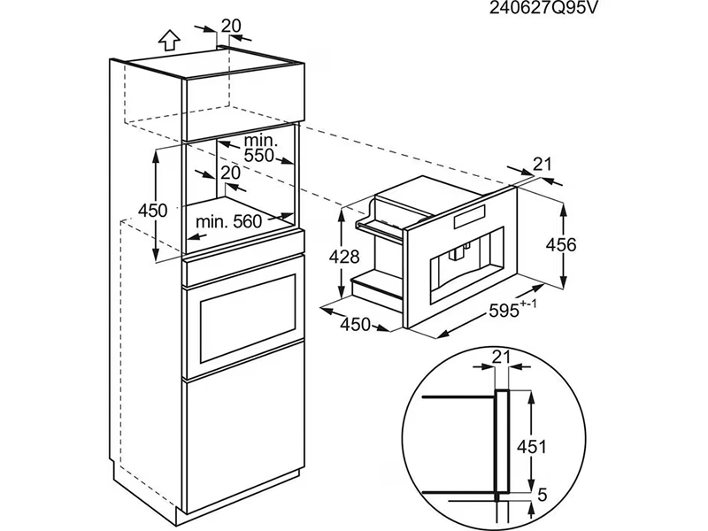 Кофеварка встраиваемая AEG TC8NK7B (44437) - фото 10