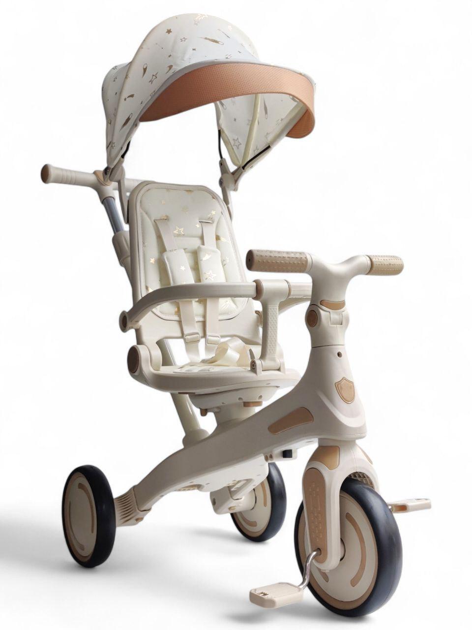 Велосипед с родительской ручкой Starsky KL1788 трехколесный до 60 кг Бежевый (KL1788r-s)