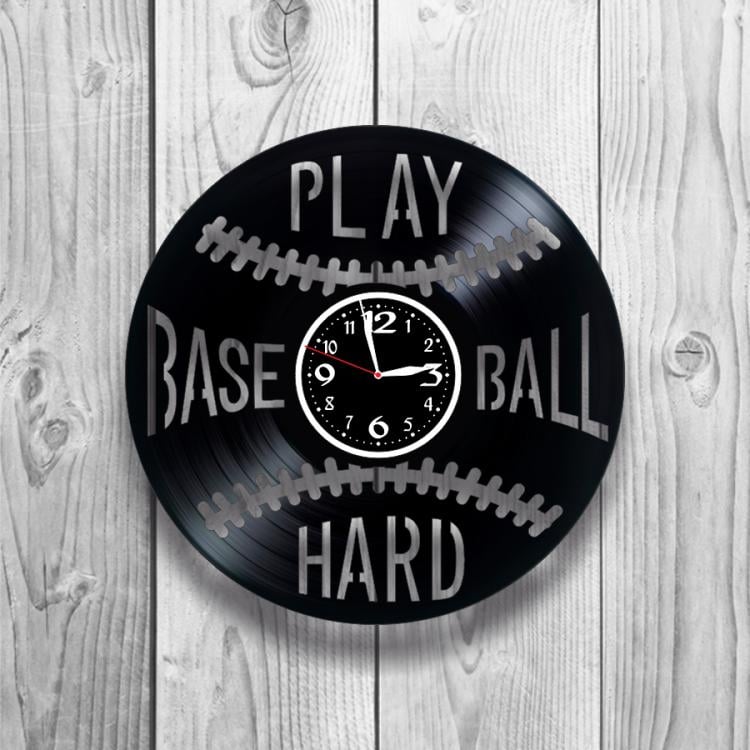 Годинник настінний Бейсбол 0072 з вінилової платівки
