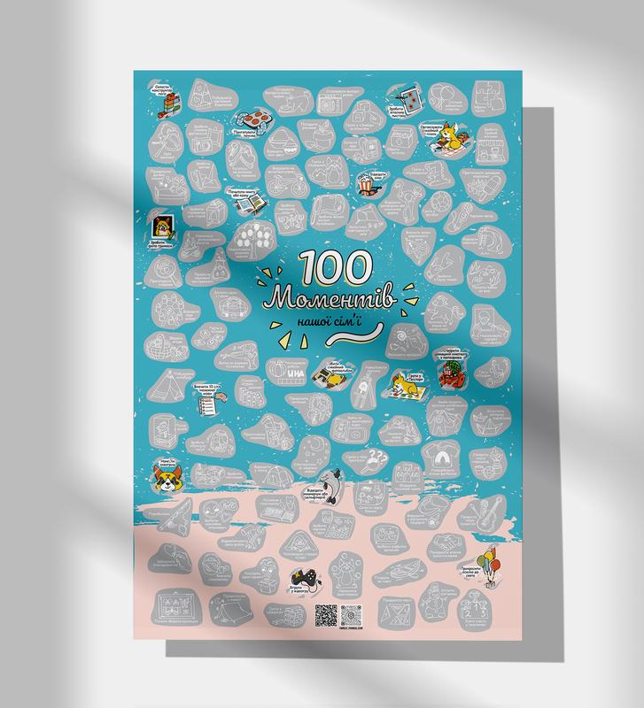 Скретч-постер "100 моментов нашей семьи" (32407223)