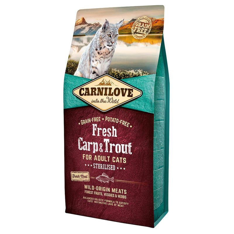 Корм сухой Carnilove Fresh Carp Trout Cat 6 кг (27976068)