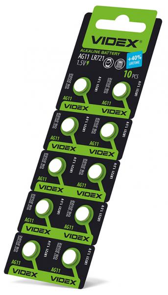 Батарейка годинникова Videx 10 шт. AG11/LR721