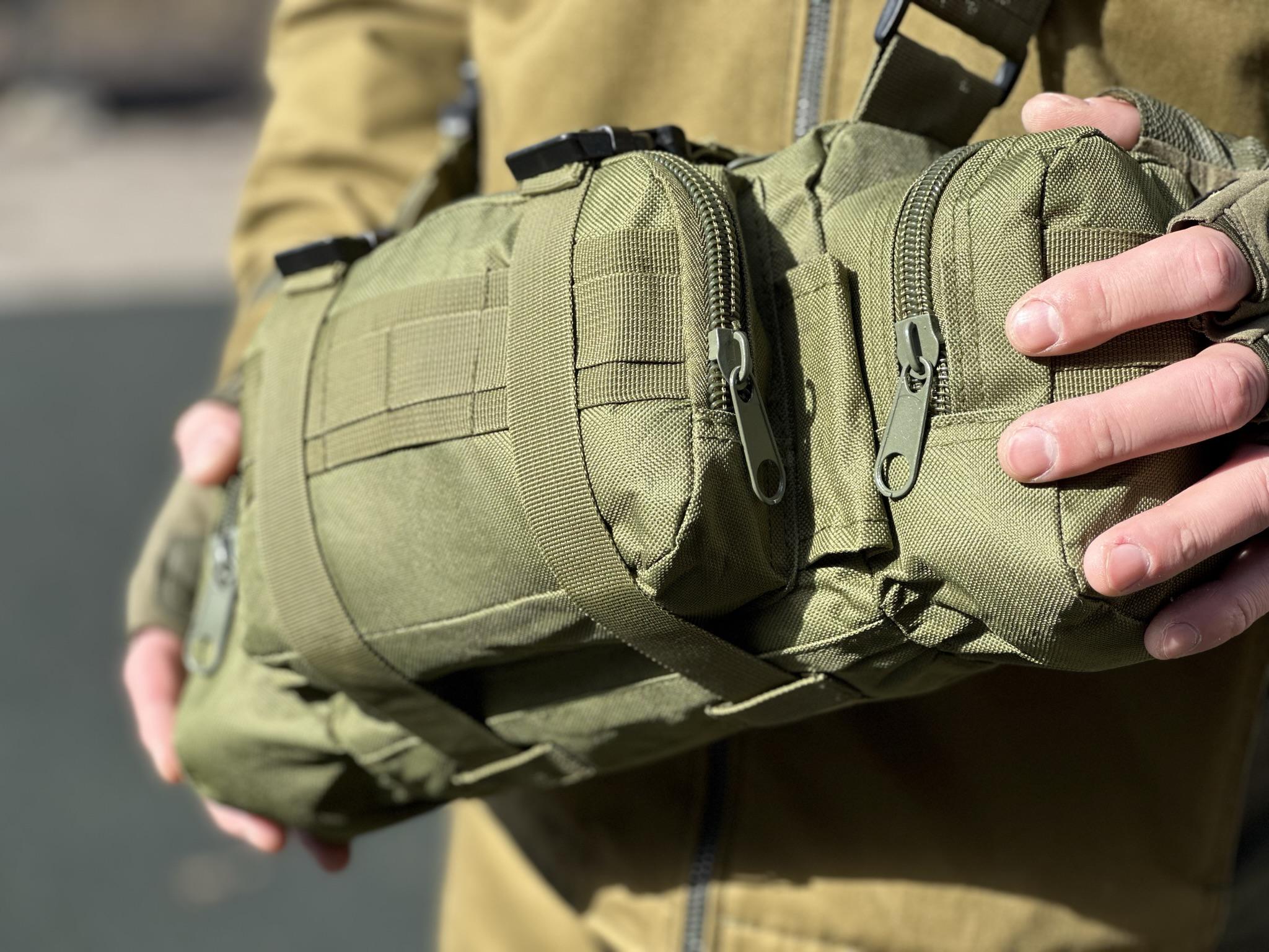 Сумка нагрудная поясная Tactic с ремнем на плечо 5 л Olive (104-olive) - фото 8 Сумка нагрудная поясная Tactic с ремнем на плечо 5 л Olive (104-olive) - фото 8