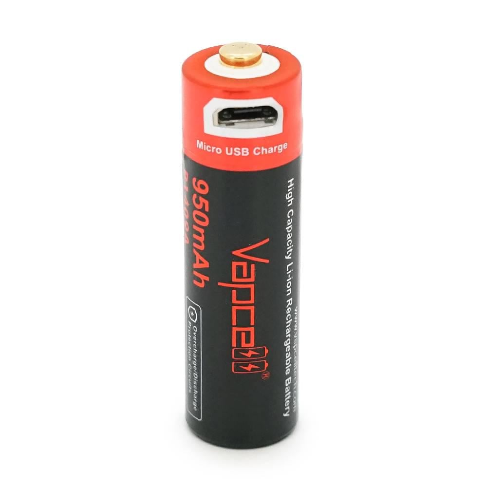 Акумулятор 14500 Li-Ion Vapcell P1409A 950mAh 3,6V Micro USB (27197) Акумулятор 14500 Li-Ion Vapcell P1409A 950mAh 3,6V Micro USB (27197)