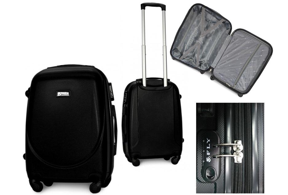 Валіза пластикова Fly 310 S на 4 колесах Чорний (CEKRBFL310SM4CER) - фото 4
