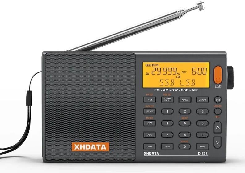 Радиоприемник XHDATA D-808 DSP FM64-108/SW/LW/AIR/SSB/LSB RDS Li-Ion Grey (2199661381)
