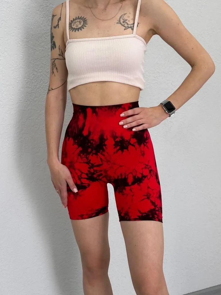 Шорты женские с пуш-ап TieDye 18833 S Красный (5052432)