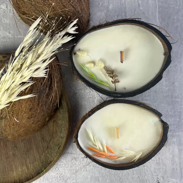 Аромасвічкав ш каралупі кокоса С декором (899_7-332) - фото 4 Аромасвічкав ш каралупі кокоса С декором (899_7-332) - фото 4