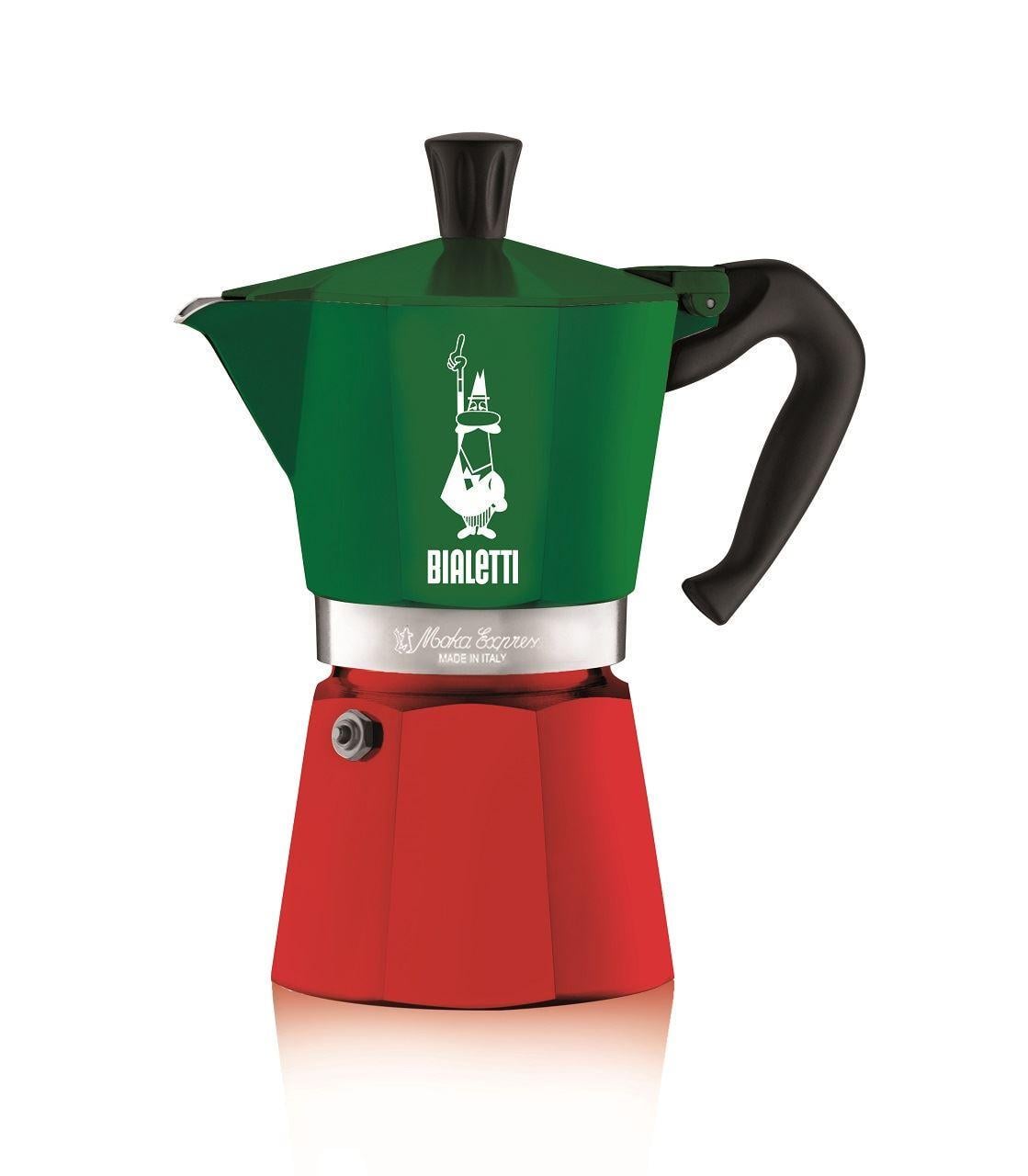 Гейзерная кофеварка Bialetti Moka Express Italia Tricolore на 6 чашек 270 мл (0005323/NP)