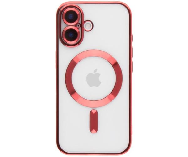 Чехол силиконовый Fashion Shining для iPhone 16 с поддержкой беспроводной зарядки Красный