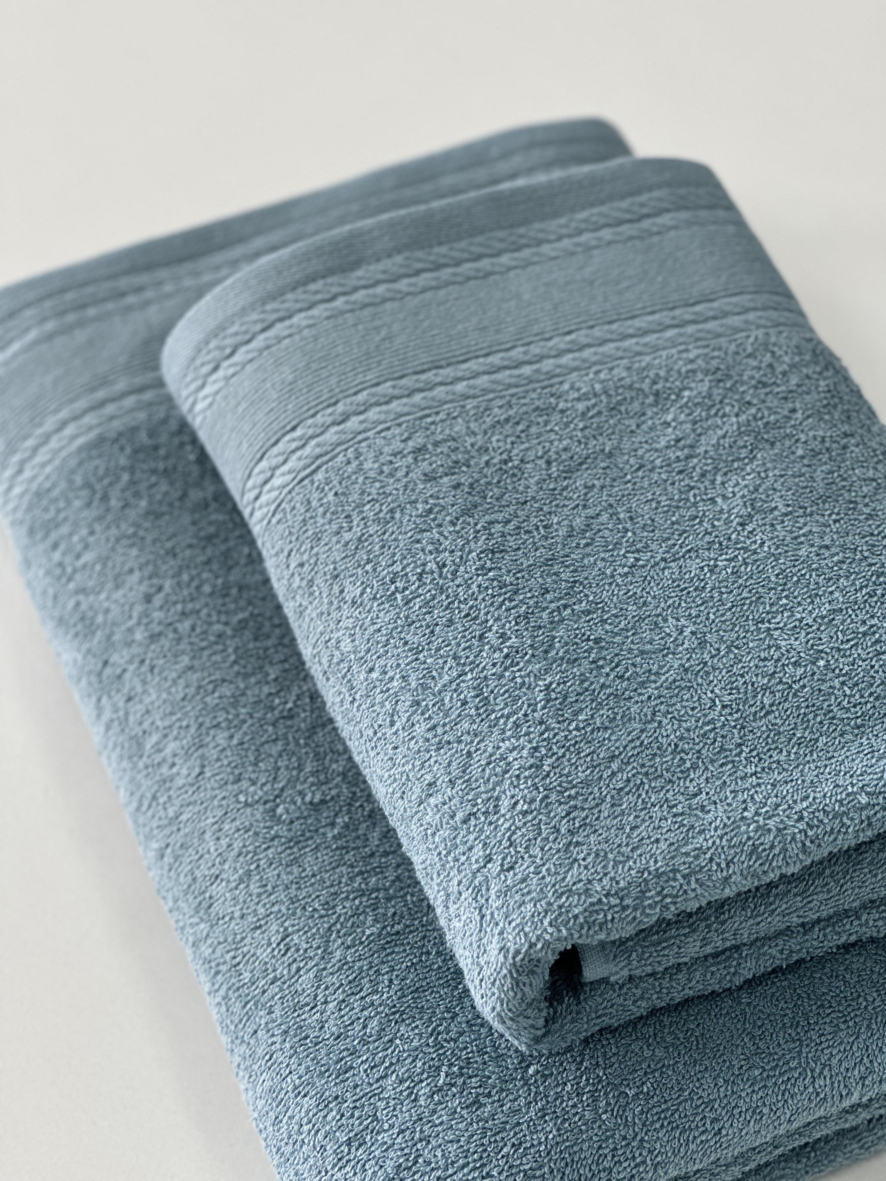 Комплект махровых полотенец Легкий бриз 450 г/м2 100% хлопок 50х90/70х140 см Лазурный - фото 2