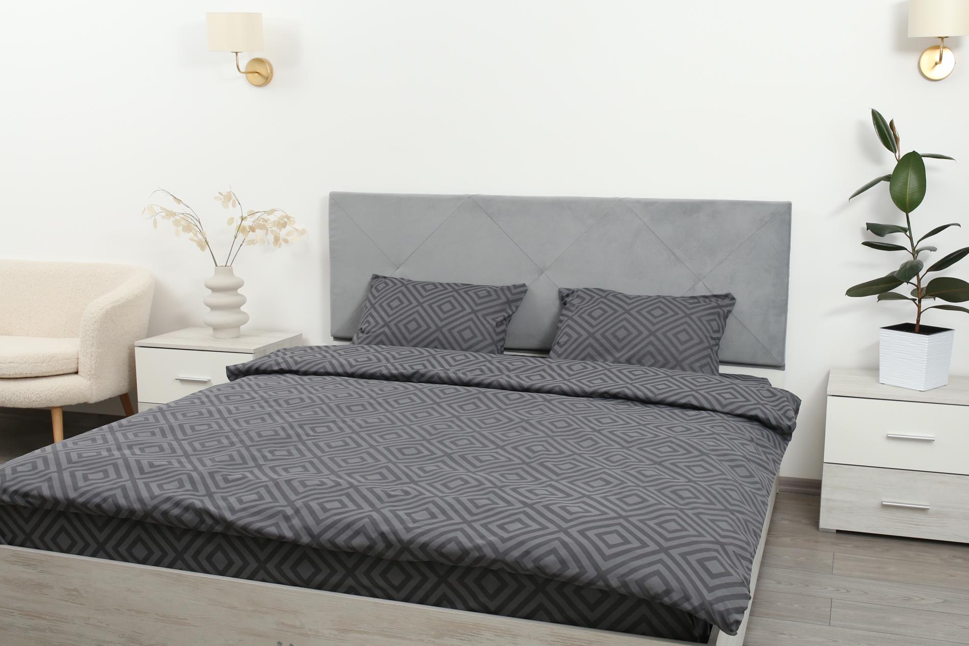 Комплект постільної білизни сімейний Amore GLux-127 бязь Графітовий (KPB-As-GLux-127graphite (70x70) - фото 3 Комплект постільної білизни сімейний Amore GLux-127 бязь Графітовий (KPB-As-GLux-127graphite (70x70) - фото 3