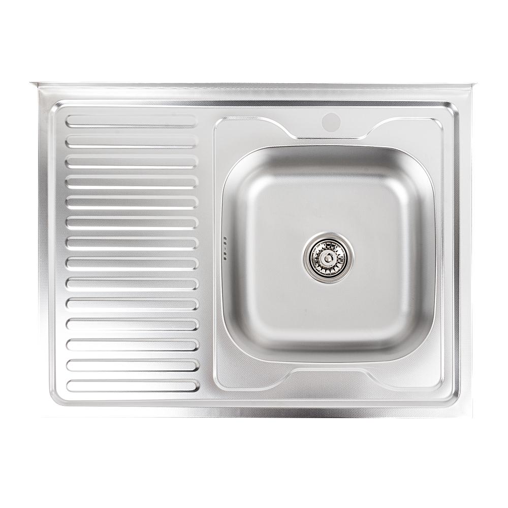 Мойка кухонная Platinum PLS-A575 прямоугольная из нержавеющей стали 800x600 мм (150937)
