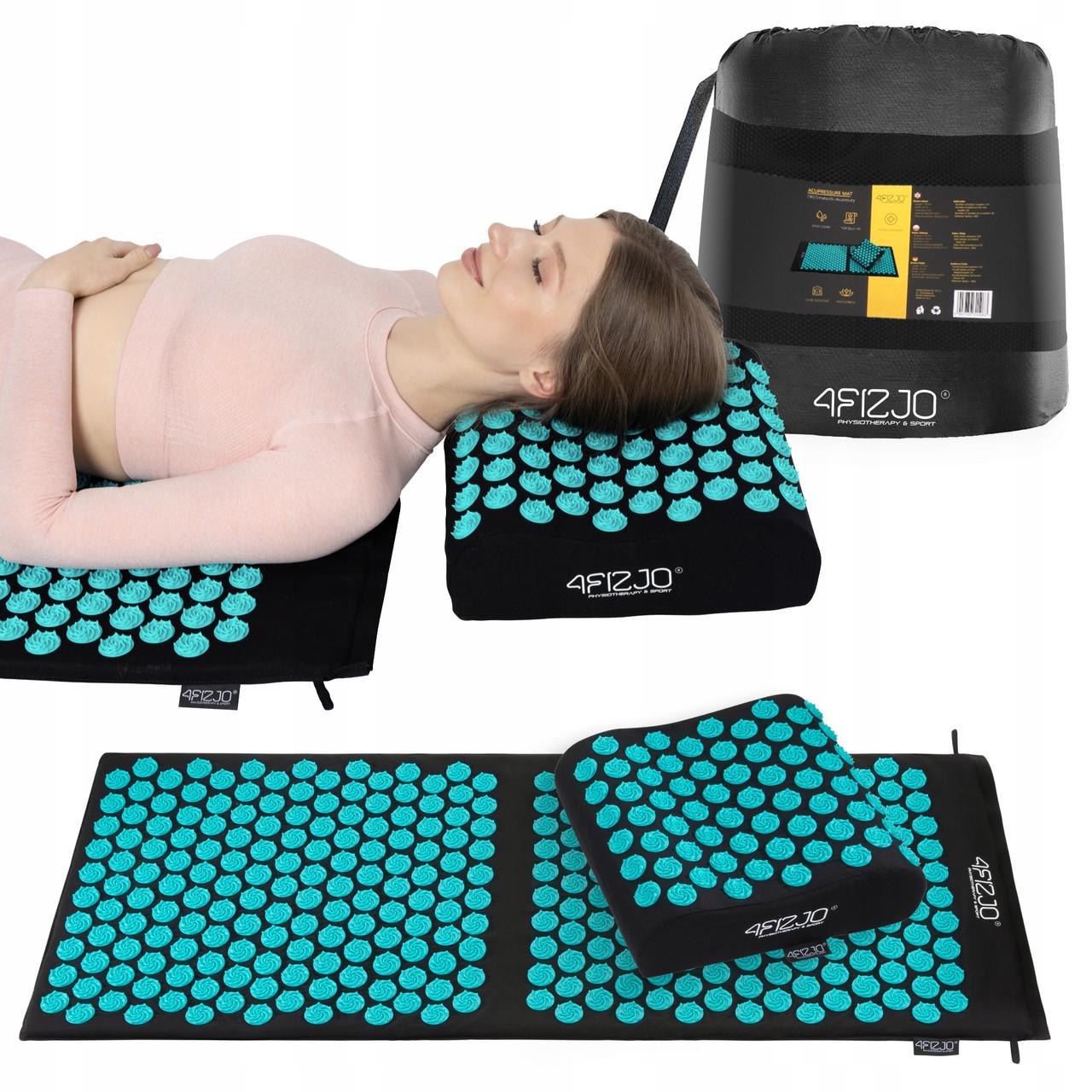 Килимок акупунктурний з подушкою 4fizjo Ergo Mat XL Аплікатор Кузнєцова Black/Blue (P-5907739313874) - фото 10