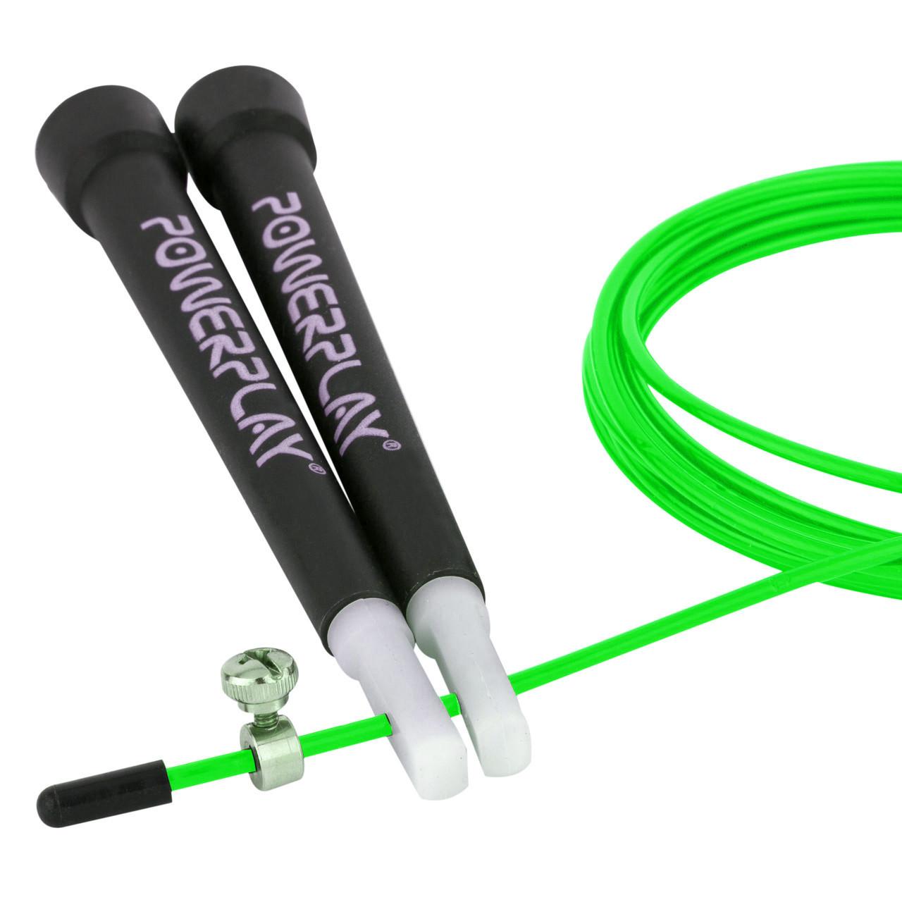 Скакалка швидкісна PowerPlay 4202 Ultra Speed Rope 2,9 м Зелений (A-012408) - фото 3