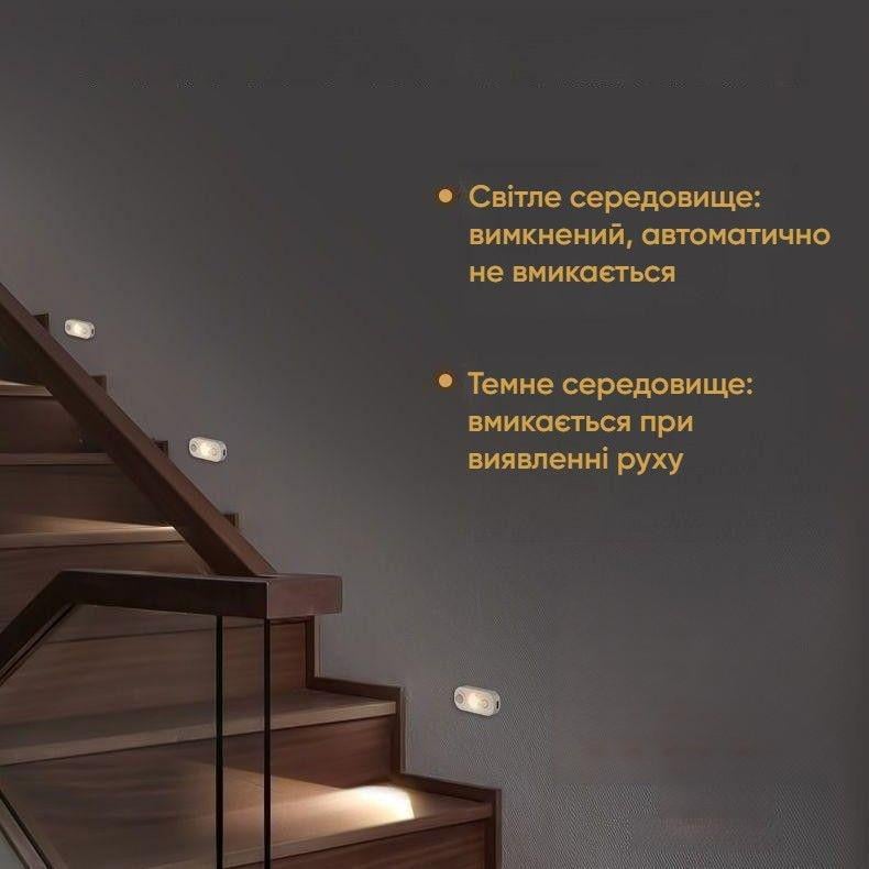 Нічник із датчиком руху NVC Lighting 3000К на акумуляторі (23778532) - фото 5