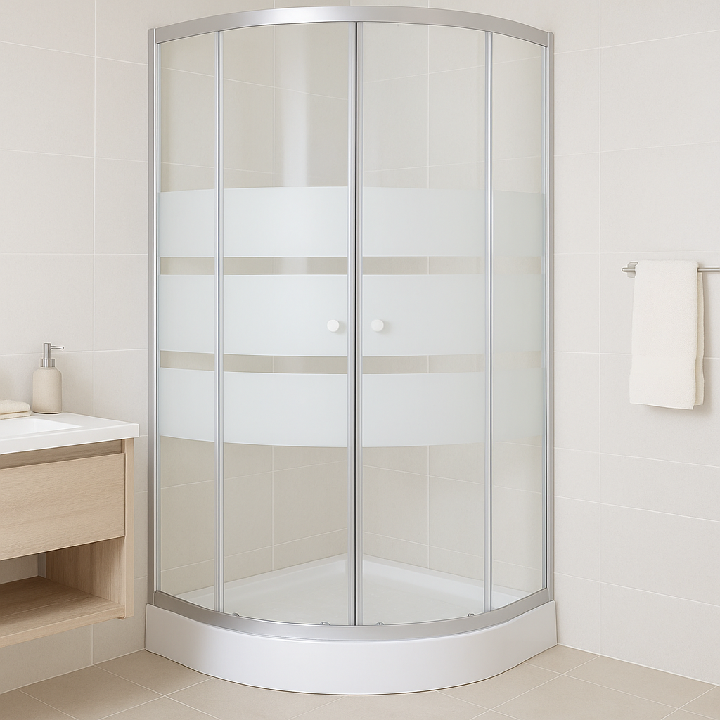 Душевая кабина KO&PO закаленное прозрачное стекло с матовым рисунком 90x90x195 см (C15091)