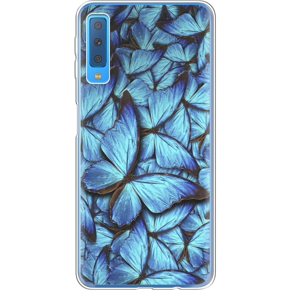 Чехол Boxface Samsung A750 Galaxy A7 2018 лазурные бабочки Прозрачный силикон (35481-up1550-35481)