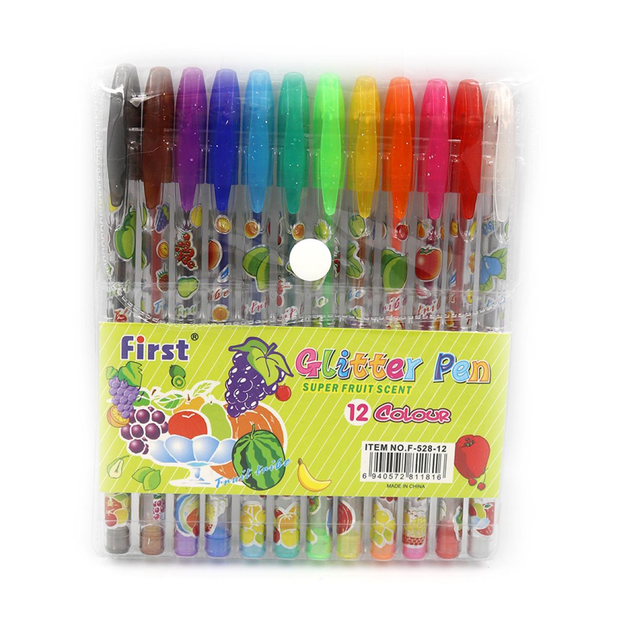 Набір ручок гелевих Glitter pens PVC 12 шт. (MTT-184302)