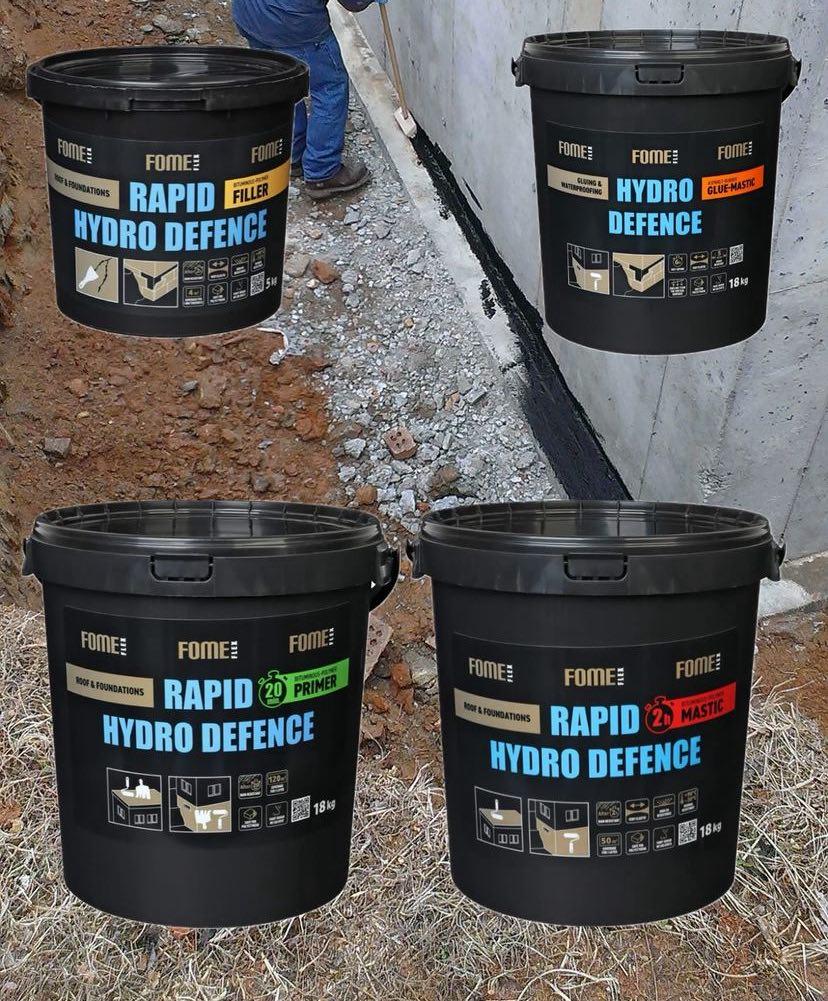 Мастика битумно-полимерная Fome Flex Rapid Hydro Defence Mastic 9 кг Черный (01-4-2-049) - фото 2