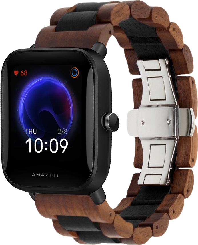 Ремешок деревянный WoodLock для Amazfit Bip U Pro Black/Brown (28283-26)