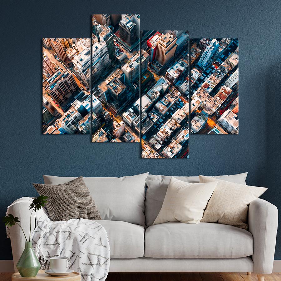 Картина город Вид с воздуха на городские высотки 89x56 см (A591-4)