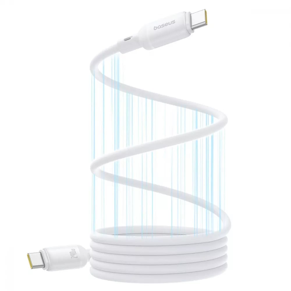 Кабель зарядний Baseus PicoGo 240W Type-C магнітний силіконовий для швидкої зарядки Білий