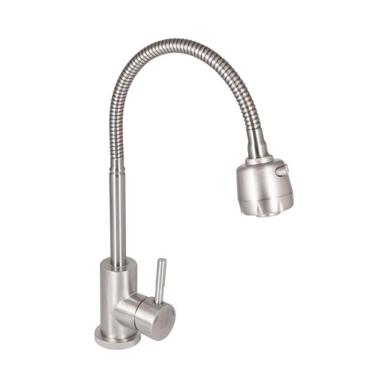 Змішувач для кухні Lidz Aria 015F41 з гнучким виливом k35 LDARI015F41NKS45306 Nickel