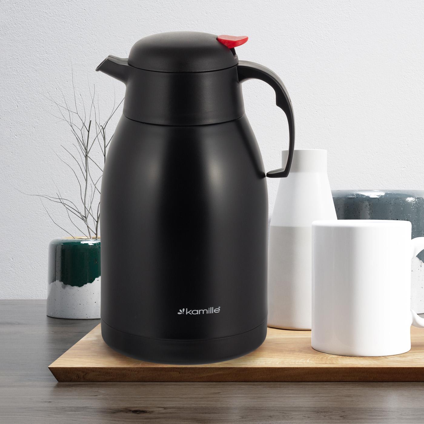 Термос для чая/для кофе Kamille из нержавеющей стали 2000 мл Черный - фото 6 Термос для чая/для кофе Kamille из нержавеющей стали 2000 мл Черный - фото 6