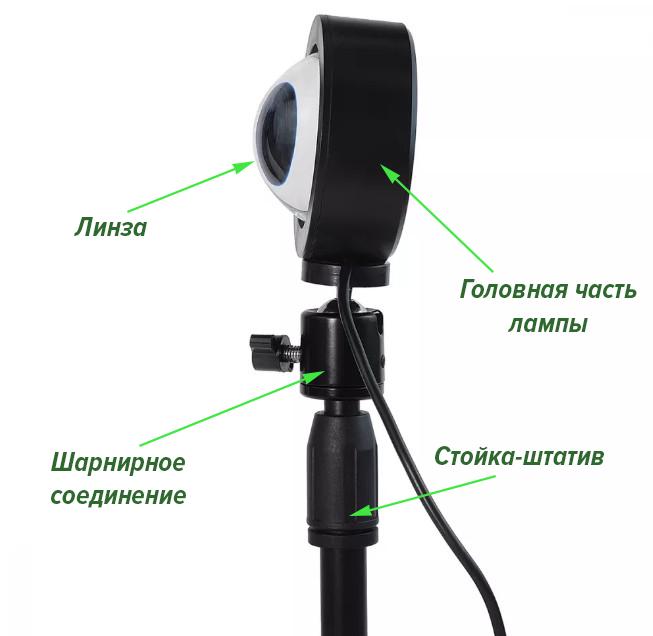 Проекционная RGB лампа-светильник SunSet 20 режимов на штативе - фото 9 Проекционная RGB лампа-светильник SunSet 20 режимов на штативе - фото 9