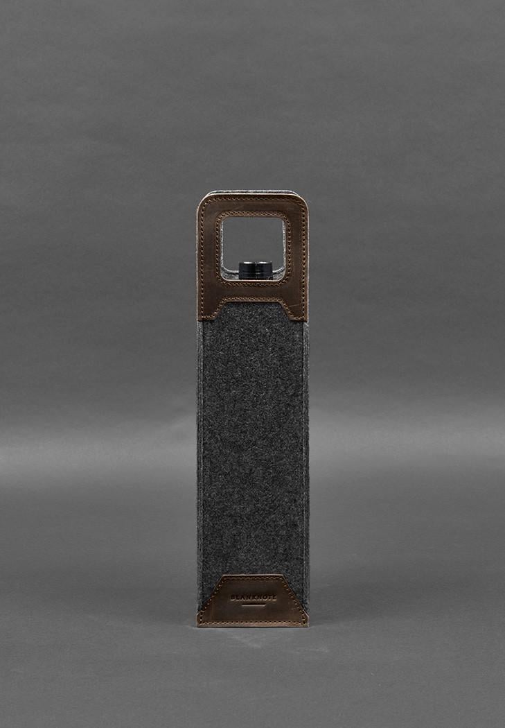 Чохол для вина 1.0 із фетру зі шкіряними вставками Crazy Horse Темно-коричневий (A-027936) - фото 6 Чохол для вина 1.0 із фетру зі шкіряними вставками Crazy Horse Темно-коричневий (A-027936) - фото 6