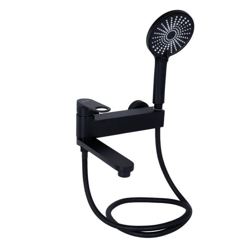 Смеситель для ванны Qtap Jay латунный с поворотным изливом Black Matt (QTJAY260BLM45548)