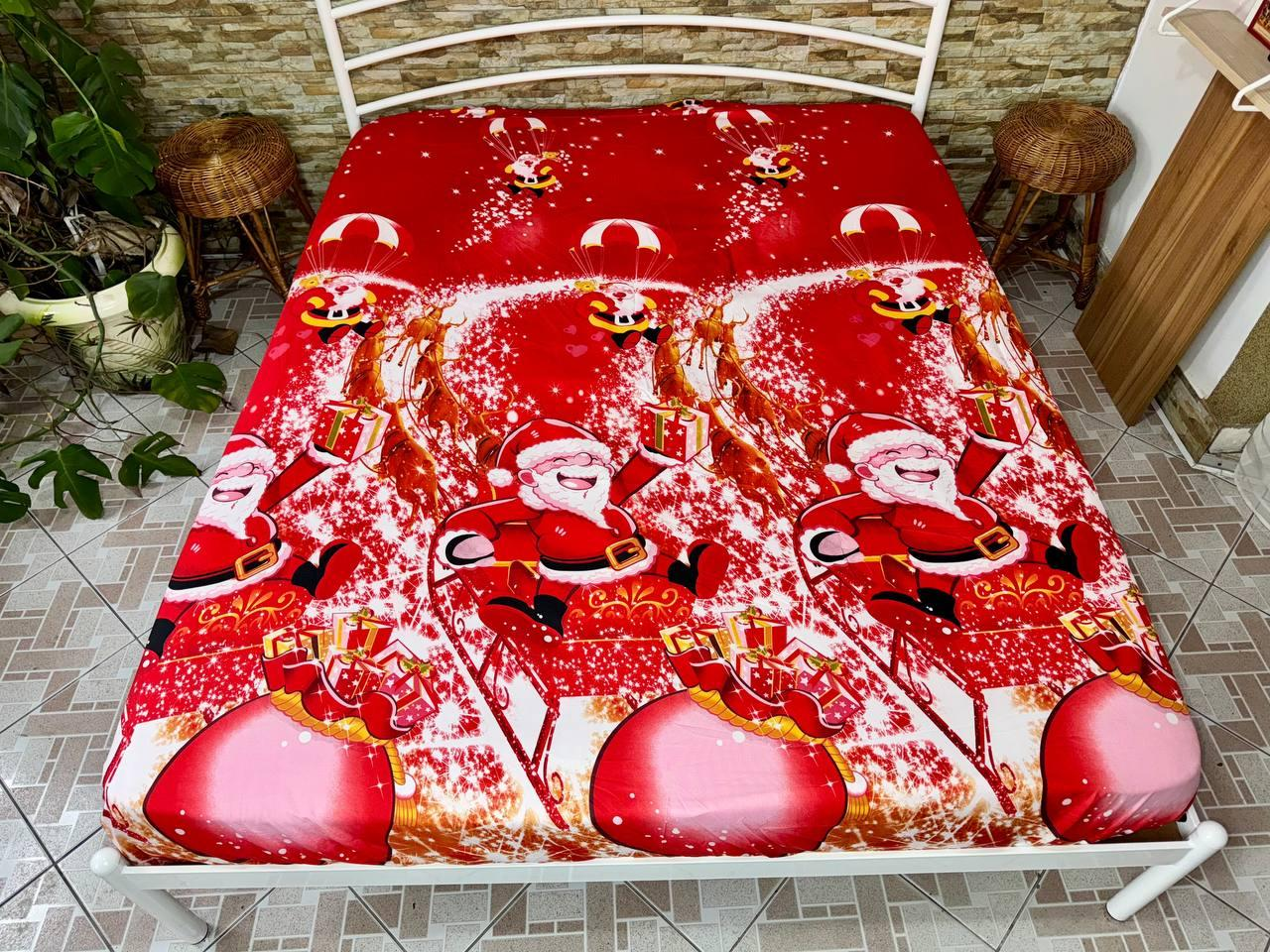 Простынь на резинке Новогодняя из сатина 180х200 см (S-NY-1/WP/x180)