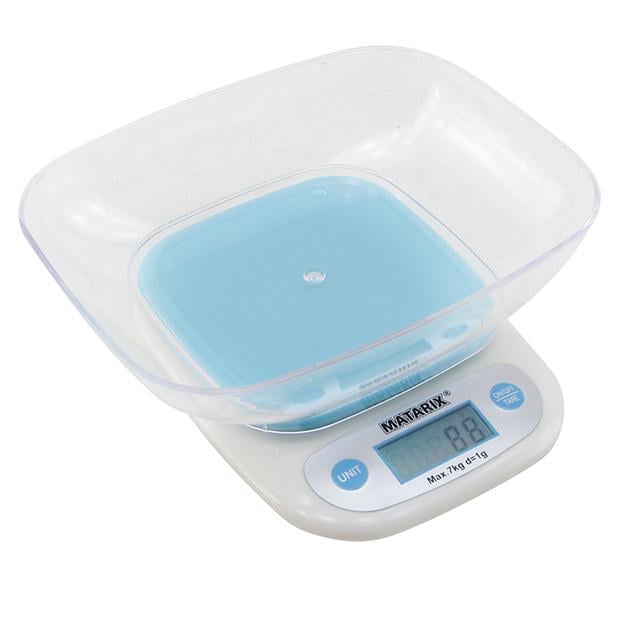 Весы кухонные электронные Matarix MX-403 с чашей 7 кг Blue (3_05213)