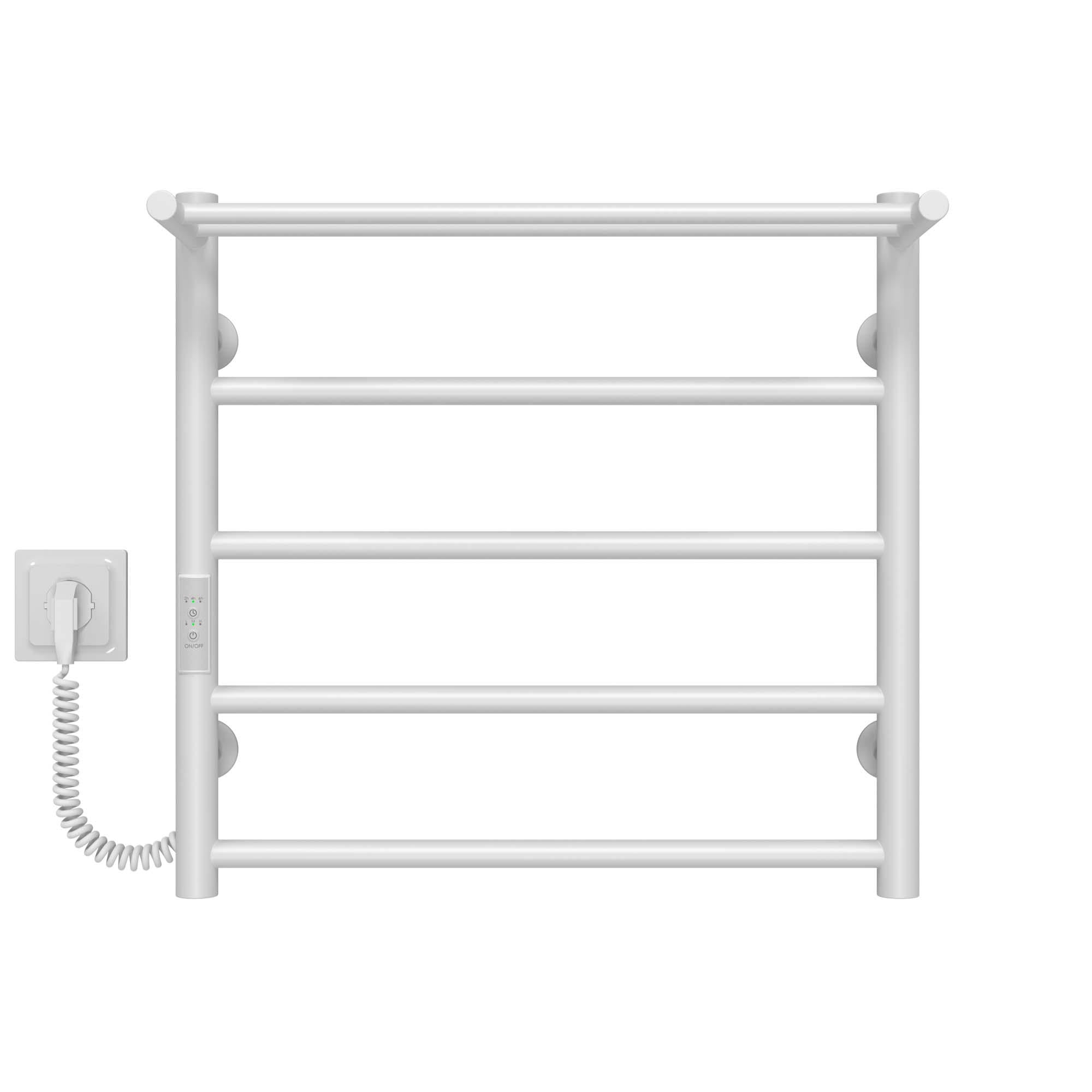 Полотенцесушитель электрический Deffi Терма П5 WD03 левое подключение нержавеющая сталь 500х500 мм Белый (C.TE.50.50.5.EWL3)