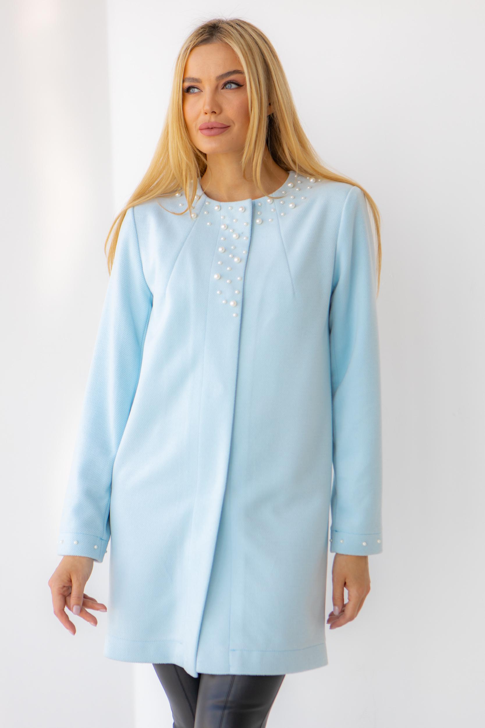 Пальто женское Diва без подкладки р. 46 Голубой (114) Пальто женское Diва без подкладки р. 46 Голубой (114)