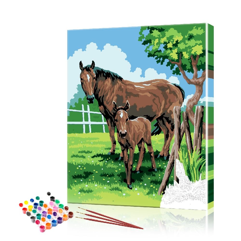 Картина по номерам ArtSale Домашние лошади PBN0689 40х50 см