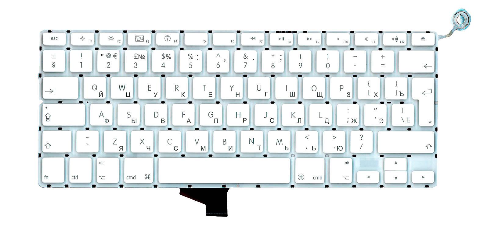 Клавиатура для ноутбука Apple MacBook Pro A1342 вертикальный Enter White