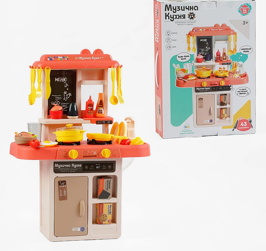Кухня TK Group 68186 озвучення українською мовою/43 елементи/ллється вода/пісні/підсвітка/в коробці