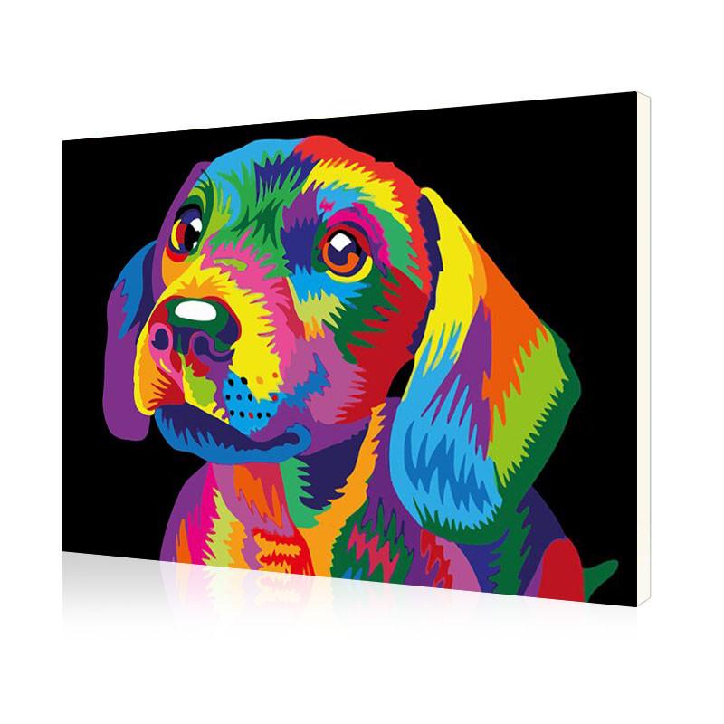 Картина по номерам Lesko DIY X2329 "Радужный щенок"