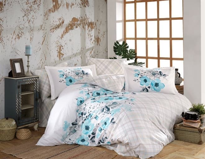 Комплект постельного белья Hobby Poplin Belinda 200x220 Голубой