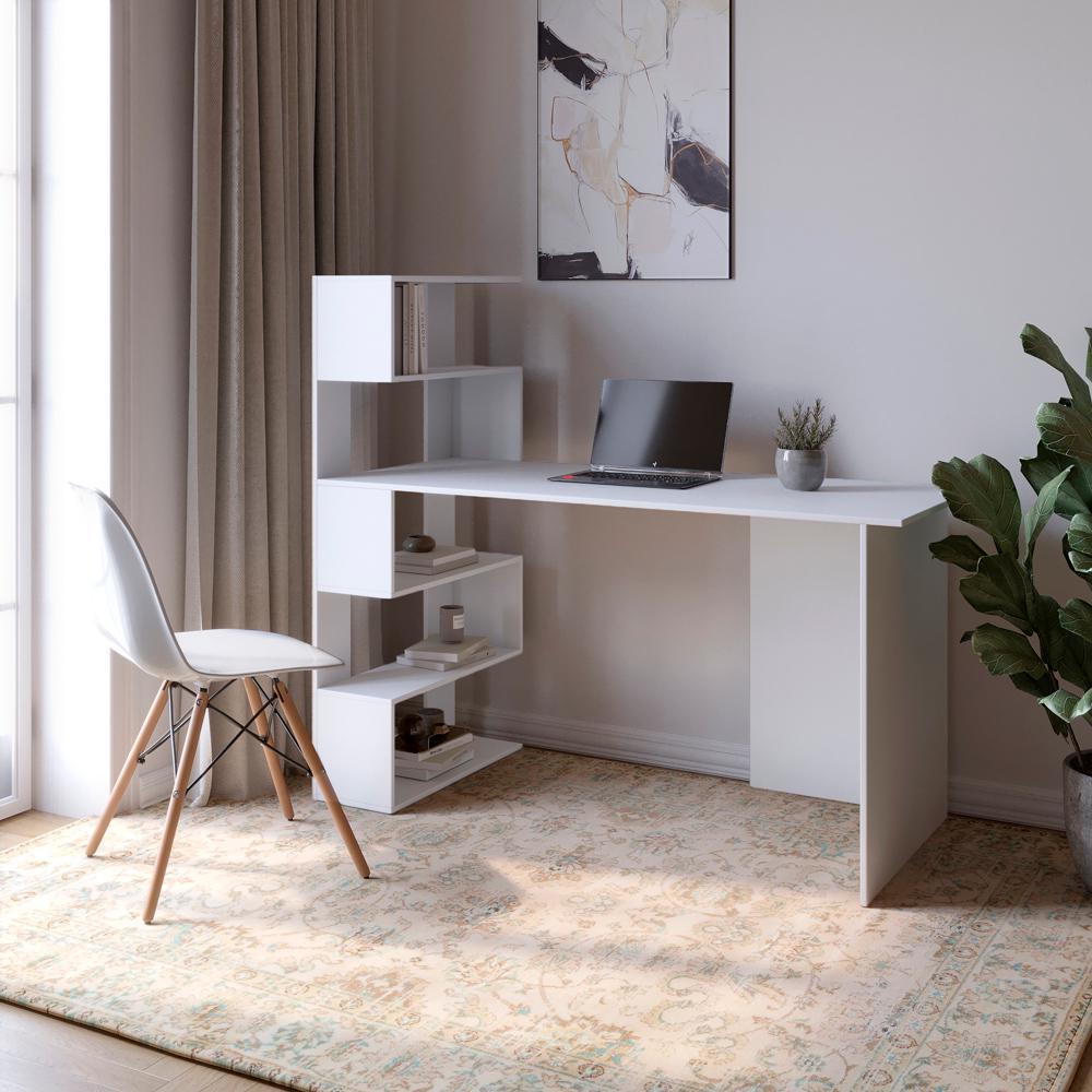 Стіл комп'ютерний з полицями М-Зон Джеко 1416L лівий Німфея Альба (MZN-031025) - фото 2