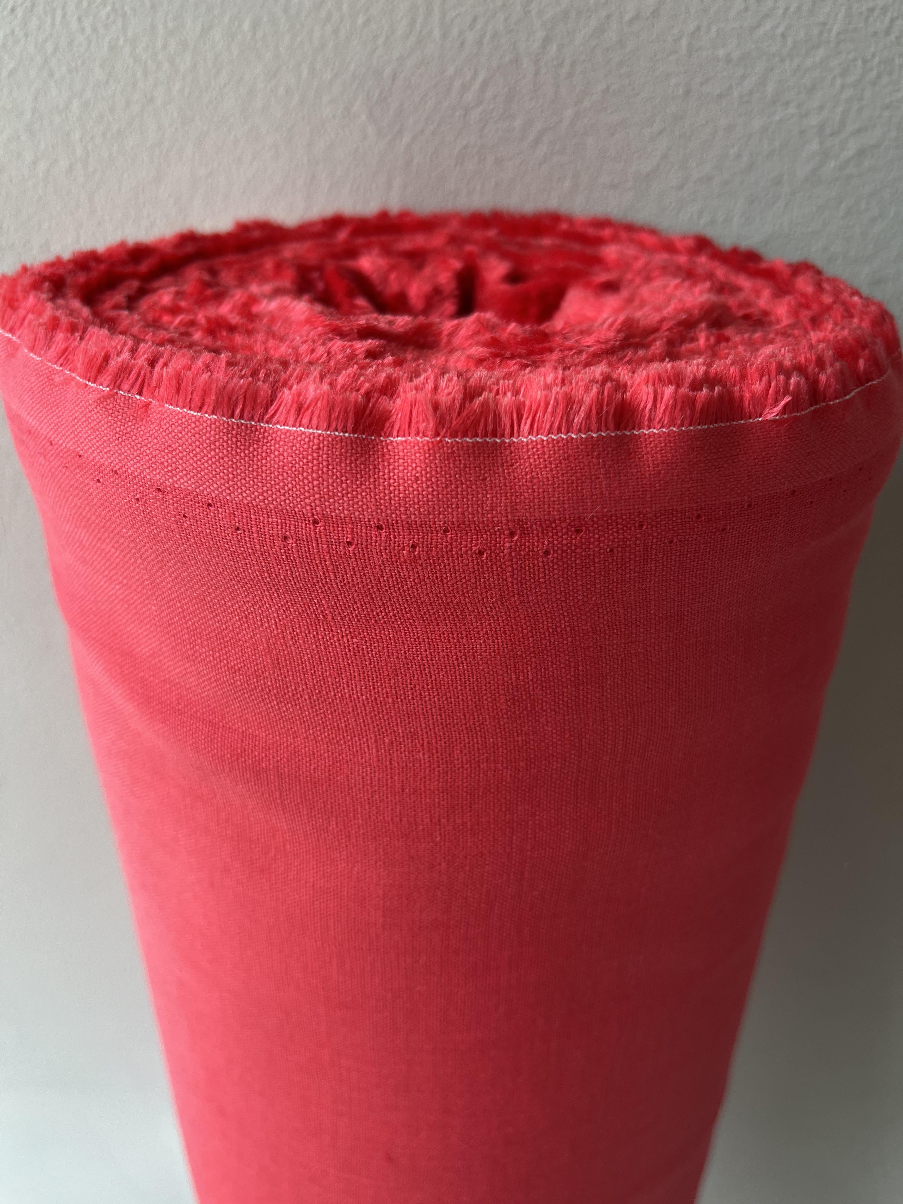 Ткань рубашечно-платья Linen Plus 100% лен 143 см 1284 Красный - фото 2