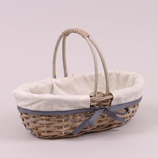 Корзина с тканью овальная Flora Коричневый (37403)